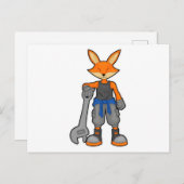 Fox als Mechanik mit Spanner Postkarte (Vorne/Hinten)