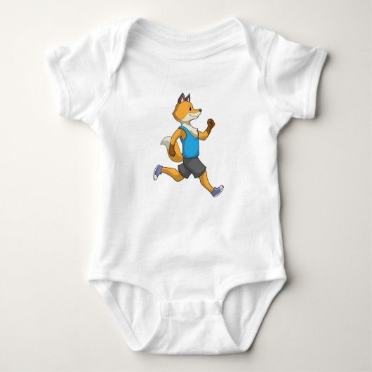 Fox als Runner beim Laufen Baby Strampler (Vorderseite)