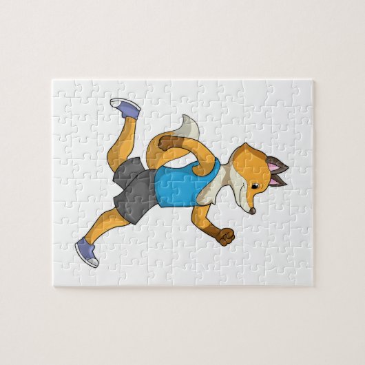 Fox als Runner beim Laufen Puzzle (Horizontal)