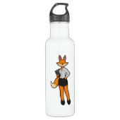 Fox als Secretary mit Notepad Edelstahlflasche (Vorderseite)