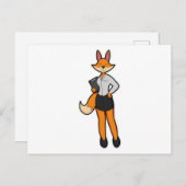 Fox als Secretary mit Notepad Postkarte (Vorne/Hinten)