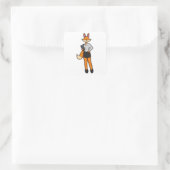 Fox als Secretary mit Notepad Quadratischer Aufkleber (Tasche)