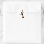 Fox als Secretary mit Notepad Runder Aufkleber (Tasche)