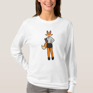 Fox als Secretary mit Notepad T-Shirt