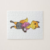 Fox als Sekretär für Kaffee Cup Puzzle (Horizontal)