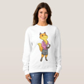 Fox als Sekretär für Kaffee Cup Sweatshirt (Vorne ganz)