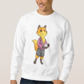Fox als Sekretär für Kaffee Cup Sweatshirt (Vorderseite)