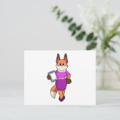 Fox als Sekretär mit Rock Postkarte (Stehend Vorderseite)