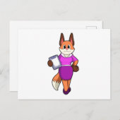Fox als Sekretär mit Rock Postkarte (Vorne/Hinten)
