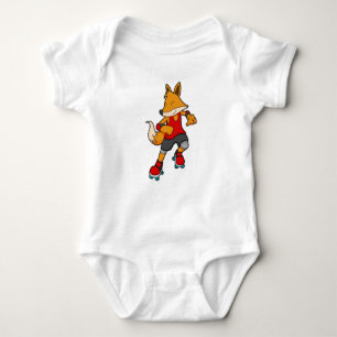 Fox als Skater mit Roller-Skaten Baby Strampler