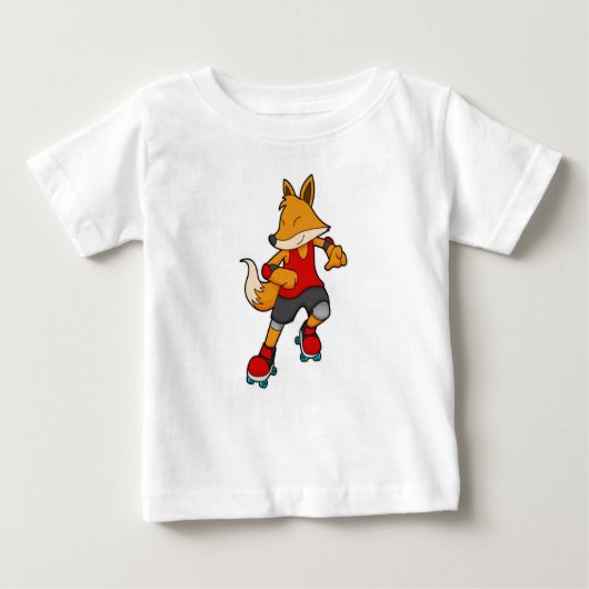 Fox als Skater mit Roller-Skaten Baby T-shirt (Vorderseite)