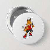 Fox als Skater mit Roller-Skaten Button (Vorne & Hinten)