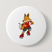 Fox als Skater mit Roller-Skaten Button (Vorderseite)