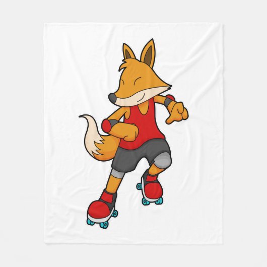 Fox als Skater mit Roller-Skaten Fleecedecke (Vorderseite)