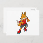 Fox als Skater mit Roller-Skaten Postkarte (Vorne/Hinten)