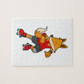 Fox als Skater mit Roller-Skaten Puzzle (Horizontal)