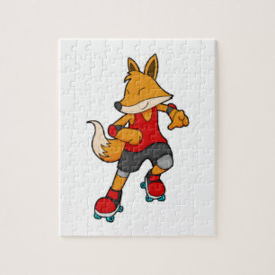 Fox als Skater mit Roller-Skaten Puzzle