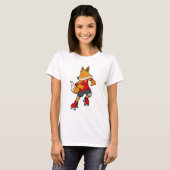 Fox als Skater mit Roller-Skaten T-Shirt (Vorne ganz)
