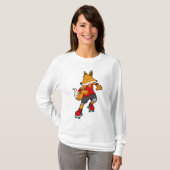 Fox als Skater mit Roller-Skaten T-Shirt (Vorne ganz)