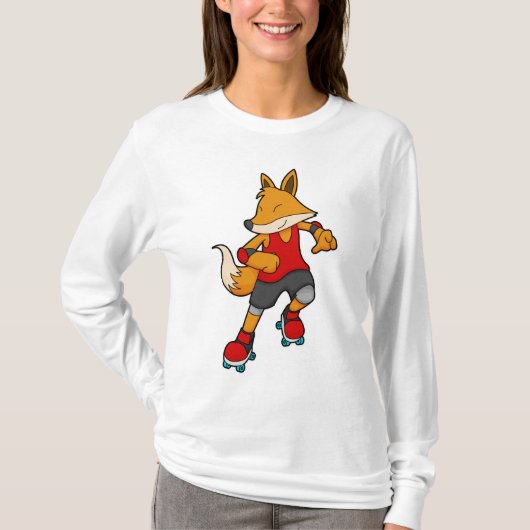 Fox als Skater mit Roller-Skaten T-Shirt (Vorderseite)