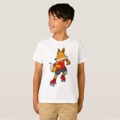Fox als Skater mit Roller-Skaten T-Shirt (Vorne ganz)