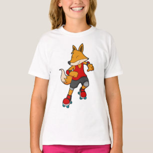Fox als Skater mit Roller-Skaten T-Shirt