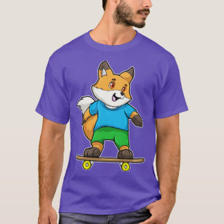Fox als Skater mit Skateboard 2 T-Shirt