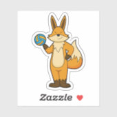 Fox als Volleyball-Spieler mit Volleyball Aufkleber (Blatt)