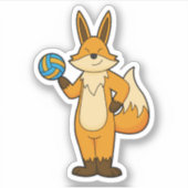 Fox als Volleyball-Spieler mit Volleyball Aufkleber (Vorderseite)