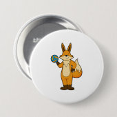 Fox als Volleyball-Spieler mit Volleyball Button (Vorne & Hinten)