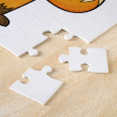 Fox als Volleyball-Spieler mit Volleyball Puzzle (Seite)