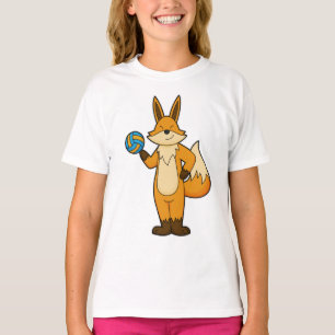 Fox als Volleyball-Spieler mit Volleyball T-Shirt