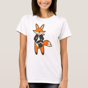 Fox als Zauberer mit Zauberstab & Hut T-Shirt
