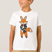 Fox als Zauberer mit Zauberstab & Hut T-Shirt (Vorderseite)