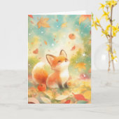 Fox Amid Autumn Charm Karte (Gelbe Blume)