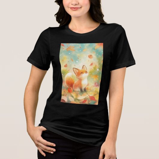 Fox Amid Autumn Charm Tri-Blend Shirt (Vorderseite)