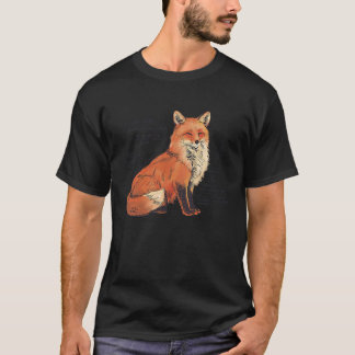 Fox Anatomie Schöne Vulpes Sweet Retro Sketch Vi T-Shirt