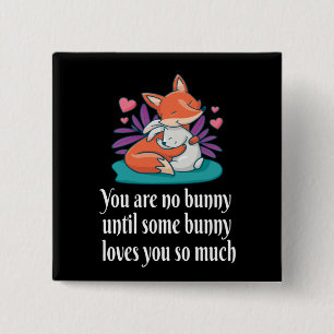Fox and Bunny Couple Liebe Peace Friends Button