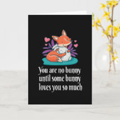 Fox and Bunny Couple Liebe Peace Friends Karte (Gelbe Blume)