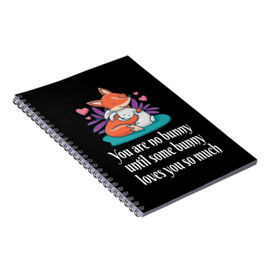 Fox and Bunny Couple Liebe Peace Friends Notizblock (Rechte Seite)