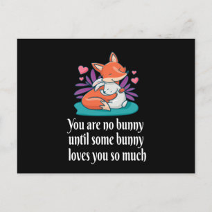 Fox and Bunny Couple Liebe Peace Friends Postkarte
