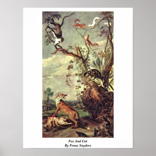 Fox and Cat von Frans Snyders Poster (Vorne)