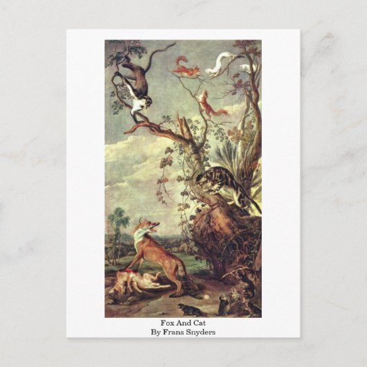 Fox and Cat von Frans Snyders Postkarte (Vorderseite)