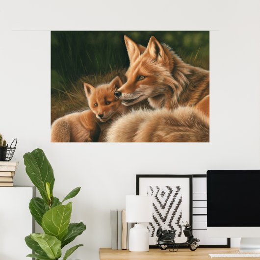 Fox and Cub Poster (Heimbüro)