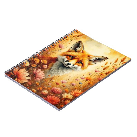 Fox and Flowers Notizblock (Linke Seite)