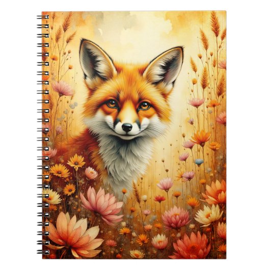 Fox and Flowers Notizblock (Vorderseite)