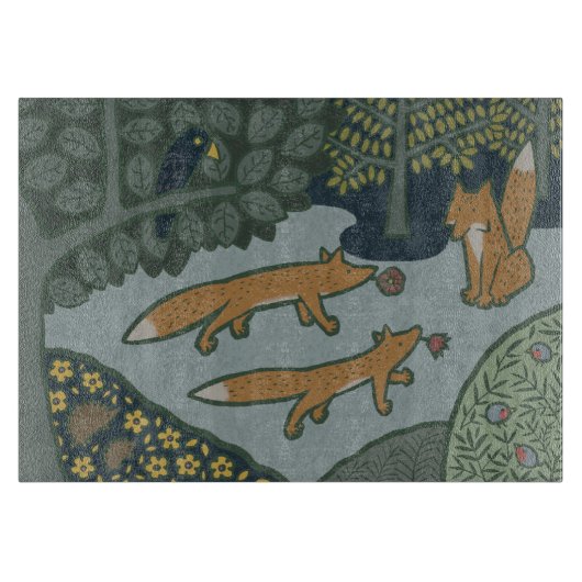 Fox and friends cutting board schneidebrett (Vorderseite)
