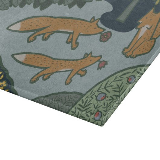 Fox and friends cutting board schneidebrett (Ecke)