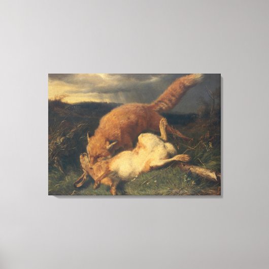 Fox and Hare, 1866 Leinwanddruck (Vorderseite)