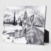 Fox and Mountains Plaque Fotoplatte (Seite)